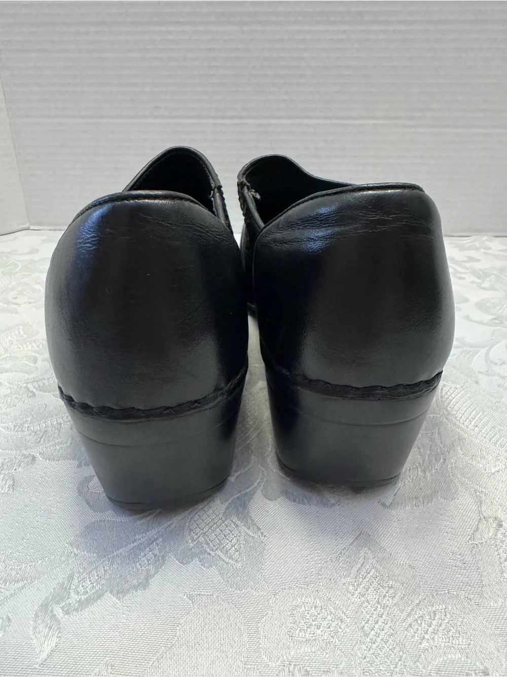 Dansko Sienna Slip On Comfort Shoe Clog Black Leather Size‎ 38 / 7.5-8 Medical